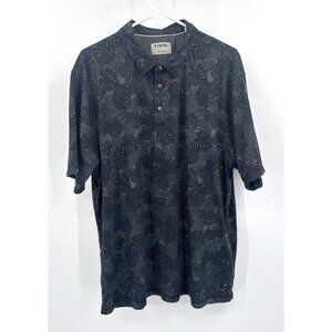 Linksoul Golf Polo Mens XXL Black Gray Floral Shirt Organic